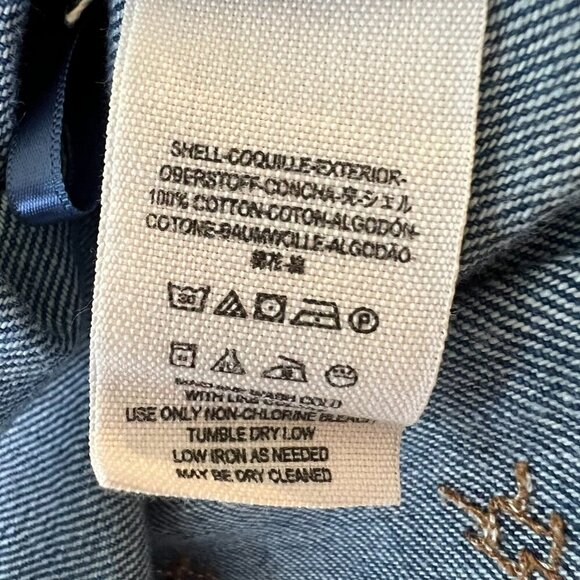 Free People Skirt Womens Size 0 Dream Away Denim Embroidered Wrap Tie Aztec - Picture 13 of 16